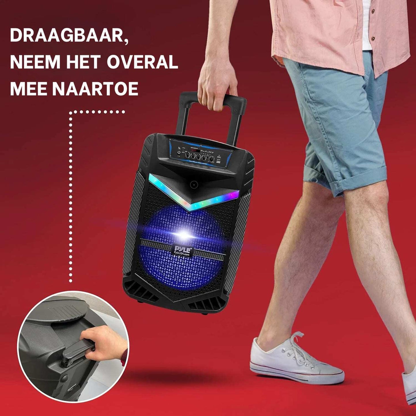 Bluetooth Party Speaker – Draadloze Speaker – Feest Speaker – Karaoke Speaker – Draagbare Speaker – 12 Inch Subwoofer – Inclusief Microfoon