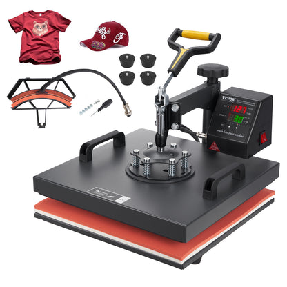 Warmtepers – Sublimatiepers – Transferpers – T-shirtpers – Pettenpers – 38x38 cm Platte Persplaat – Digitale Temperatuur- en Tijdregeling