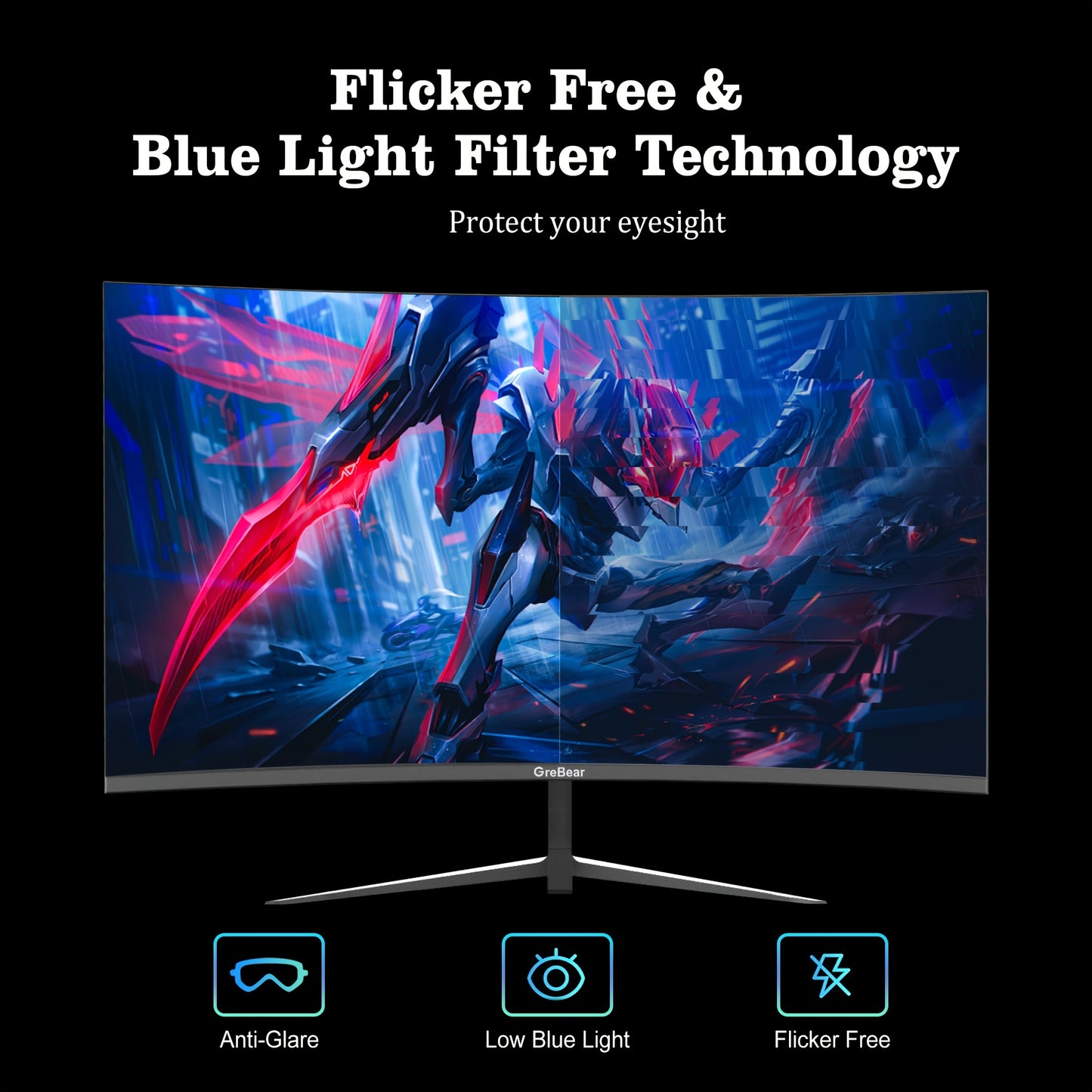 27 inch Curved Monitor – Gaming Monitor – Gaming Scherm – PC Monitor – Computer Scherm – 165Hz Verversingssnelheid – 1ms Reactietijd