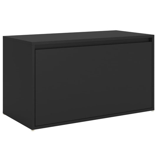 Halbank – Opbergbank – Schoenenbank – Zitbank – Bank Met Ottoman – Modern Zwart Gelakt Spaanplaat – Compact Formaat 78,7x40x45 cm