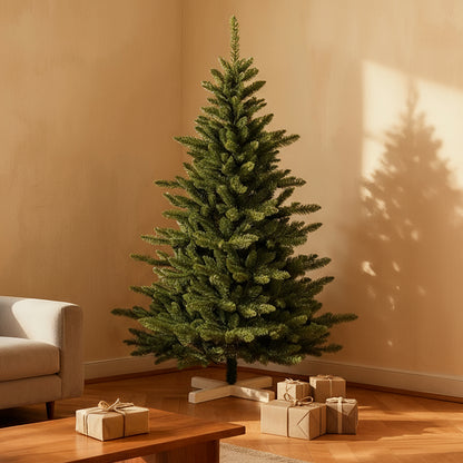 210 cm Artificial PVC Fir Tree | Stable Cross Base, Easy to Assemble, Ideal for Christmas Celebrations, Classic Style by SALCAR