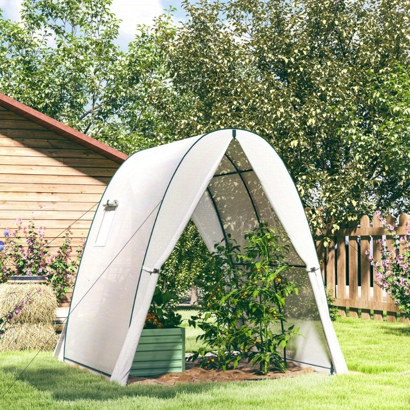 Kas – Kweekkas – Serre – Tuinkas – Balkonkas – Stalen Frame – Oproldeur Met 2 Ramen – 180x180x200 cm – Transparant Waterafstotend Folie