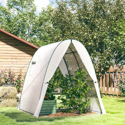 Kas – Kweekkas – Serre – Tuinkas – Balkonkas – Stalen Frame – Oproldeur Met 2 Ramen – 180x180x200 cm – Transparant Waterafstotend Folie