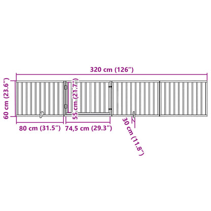 Hondenren – Puppyren – Hondenhek – Hondenkennel – Opvouwbaar – 4 Panelen – Populierenhout & Aluminium – 320 cm Lengte – Met Deur – Modulair & Draagbaar – Zwart