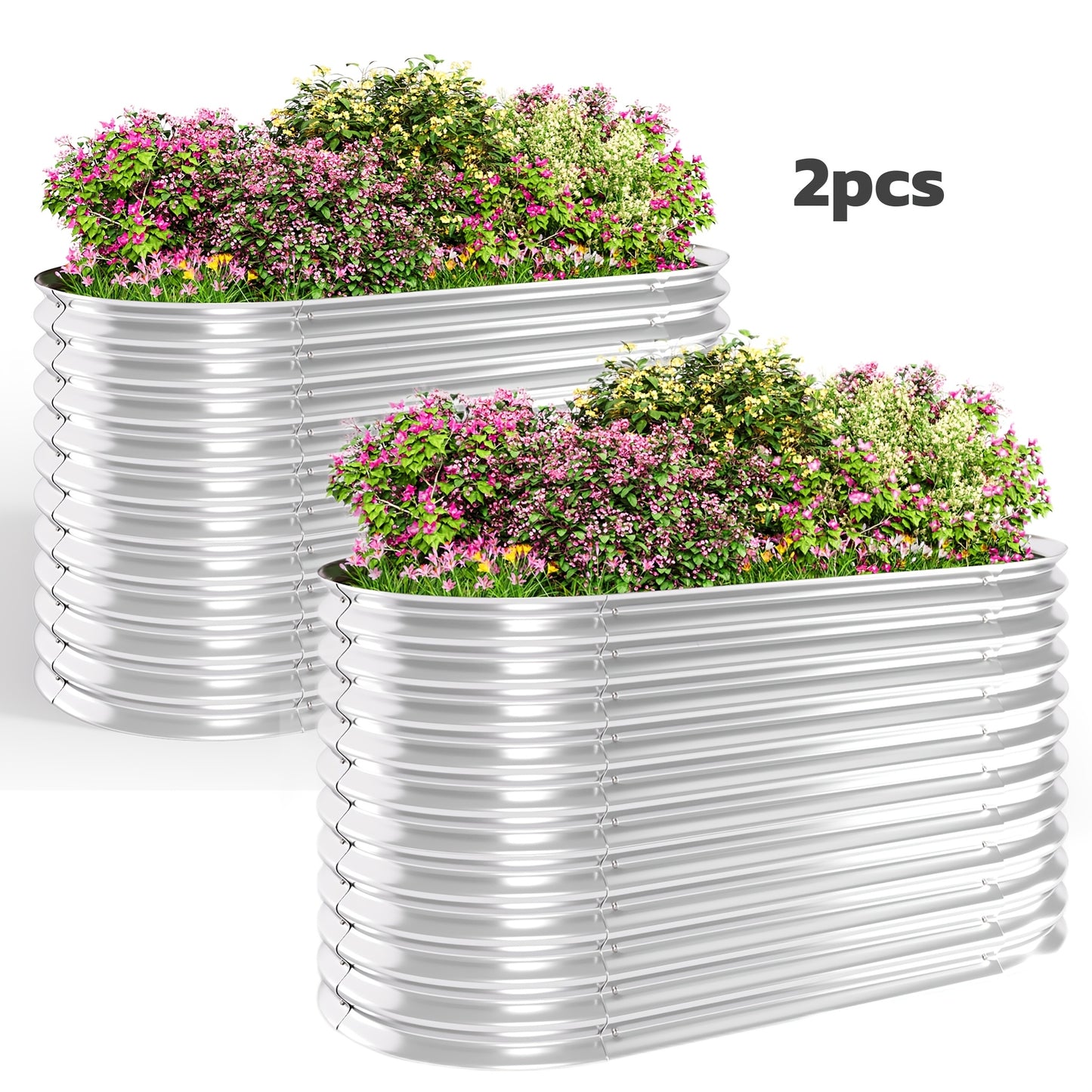 Hoogtebak Tuin – Verhoogd Plantenbed – Moestuinbak – Kruidenbak – Bloembak – Metalen Set – Roestbestendig – Ergonomisch Hoog – 160x80x80 cm