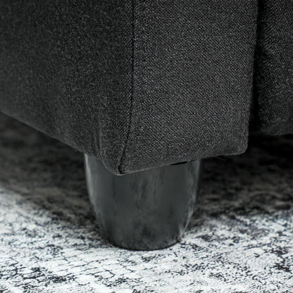 Relaxstoel – Fauteuil – Draaistoel – Loungestoel – Relaxfauteuil – Verstelbaar tot 135° – Uitschuifbare Voetensteun – Polyester Bekleding – 5-Wielige Stevige Basis – Handmatige Bediening – Modern Zwart Design