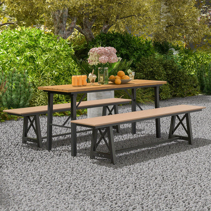 Buitenbank – Tuinbank – Balkonbank – Parkbank – Zitbank – Weerbestendig HDPE – Met Stabiel Metalen Frame – 183 cm – 500 kg Draagvermogen