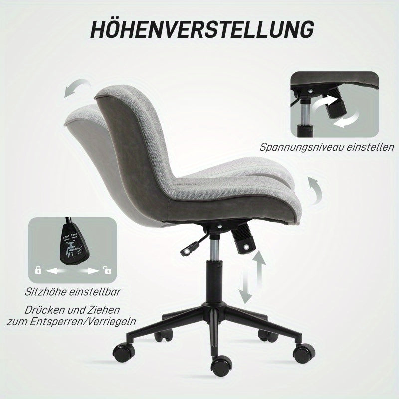 Bureaustoel – Office Chair – Ergonomische Stoel – Draaistoel – Bureaustoelen – Verstelbare Hoogte – 360° Draaibaar – Metalen Frame – Linnenlook Bekleding