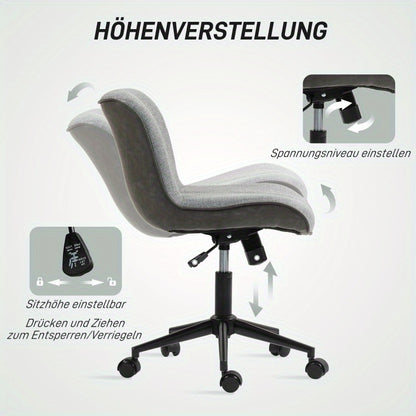 Bureaustoel – Office Chair – Ergonomische Stoel – Draaistoel – Bureaustoelen – Verstelbare Hoogte – 360° Draaibaar – Metalen Frame – Linnenlook Bekleding