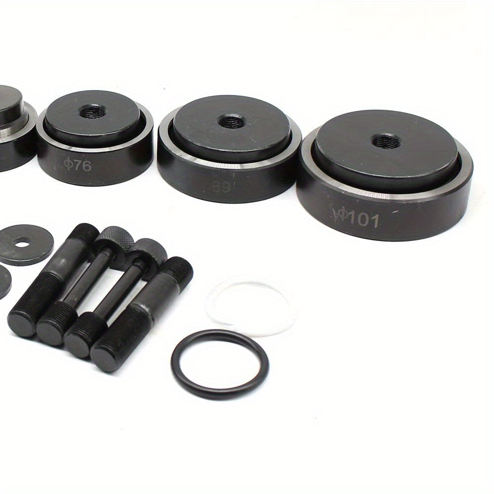 Hydraulische Pers – Hydraulische Platenpons – Werkplaatspers – Persgereedschap – Perstang – 8 Ton Kracht – 6 Verschillende Ponsmaten 22-60mm – Robuust Kunststof Gecoat Stalen Frame