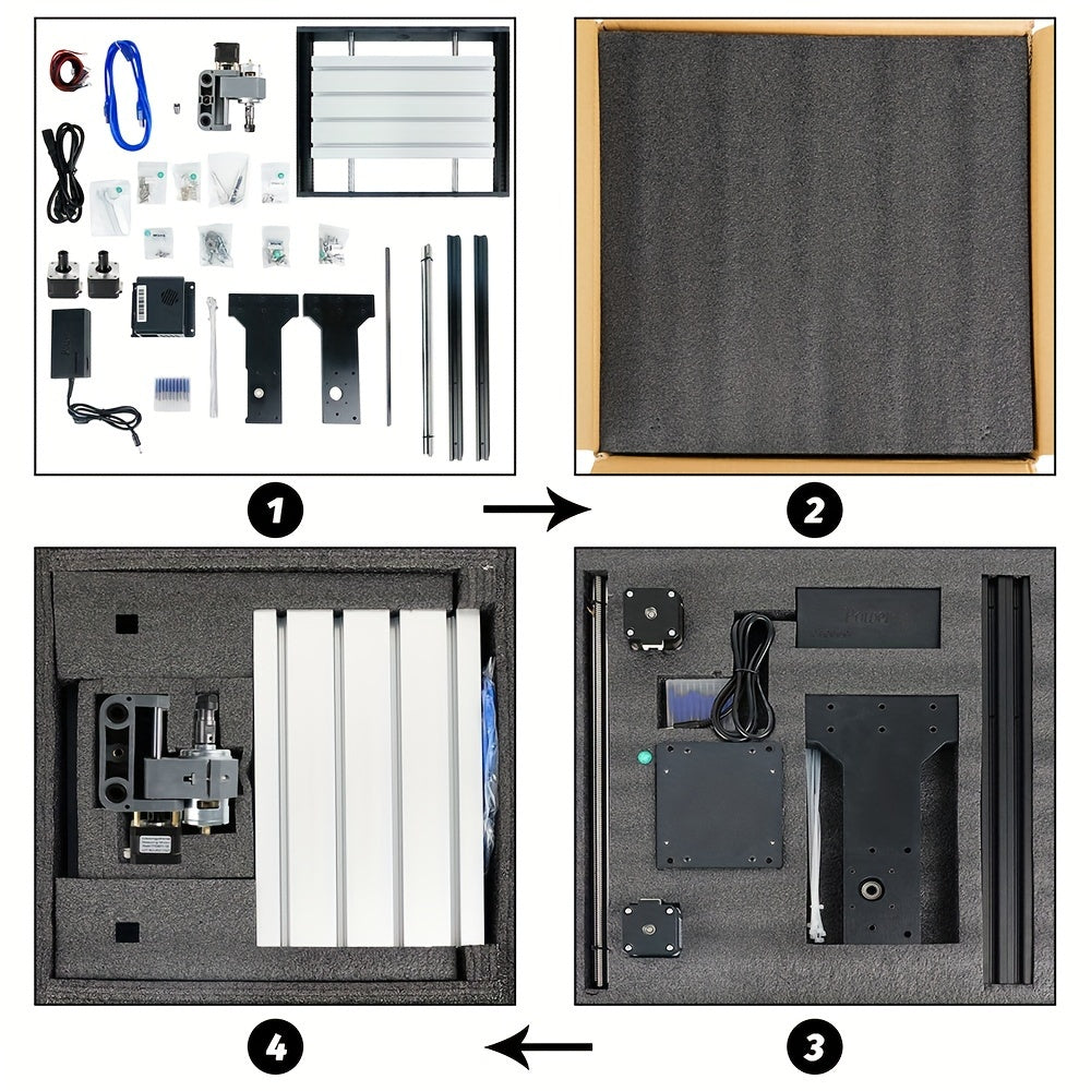 3018S CNC Milling Machine, 3018S Upgraded Model Main Control Board, 3-axis CNC Milling Machine Is Used For Engraving Plastic, Acrylic, Nylon, PCB, PVC, Carbon Fiber Boards, XYZ Axis Working Area 300x180x45mm (11.81x7.08x15.74