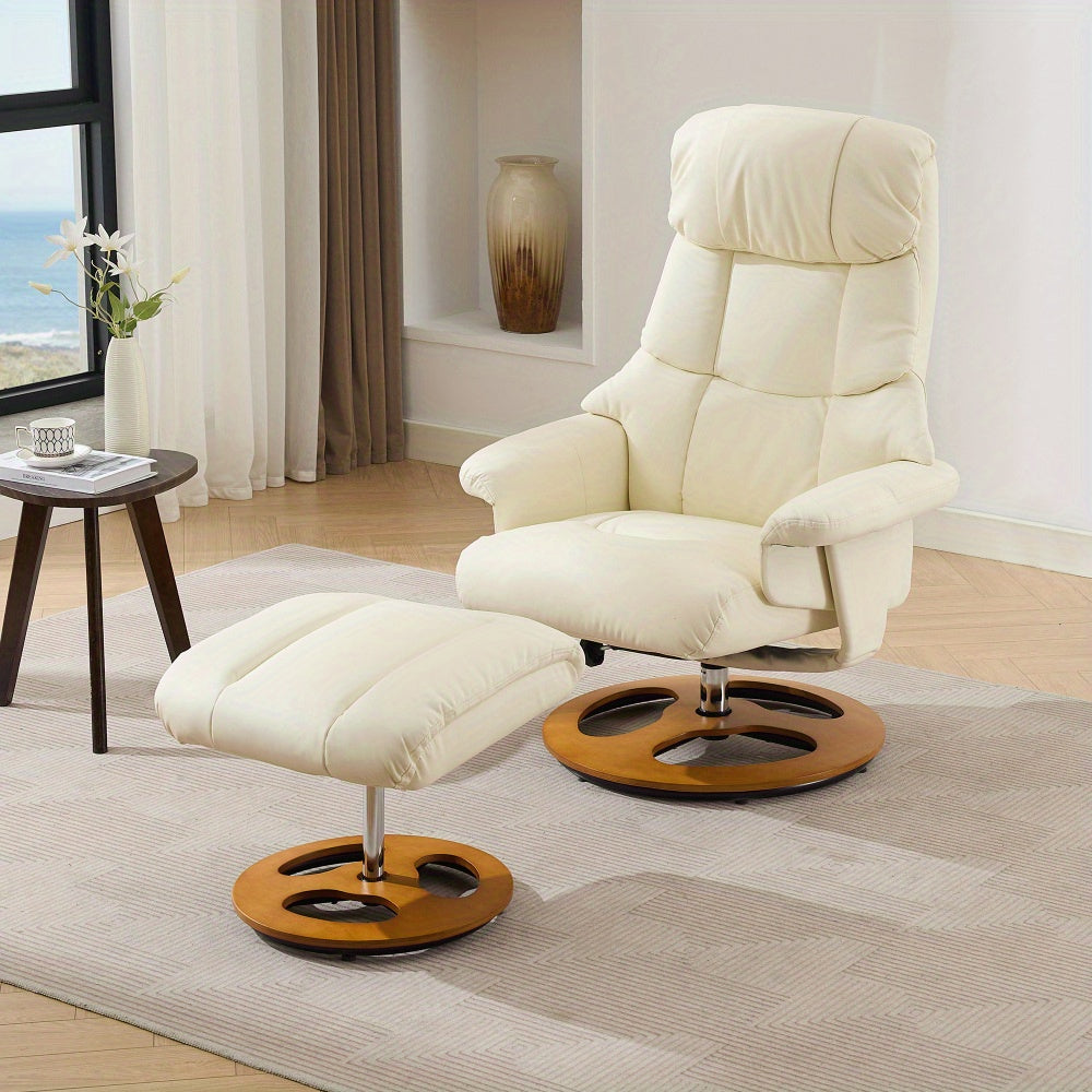 Draaifauteuil – Relaxfauteuil – Lounge Chair – Schommelstoel – Fauteuil Beige – 360° Draaibaar – Onderhoudsvriendelijke Stof