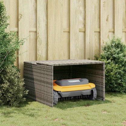 Grasmaaier Hoes – Maaierbescherming – Robotmaaier Cover – Tuinmachine Hoes – Waterafstotende Beschermhoes – Grijs – Polyrattan Materiaal – 86 x 90 x 52/57 cm