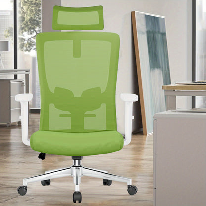 Bureaustoel – Ergonomische Stoel – Office Chair – Draaistoel – Kantoorstoel – Verstelbare Hoofdsteun – Mesh Met Lendensteun – Draagvermogen 150 kg