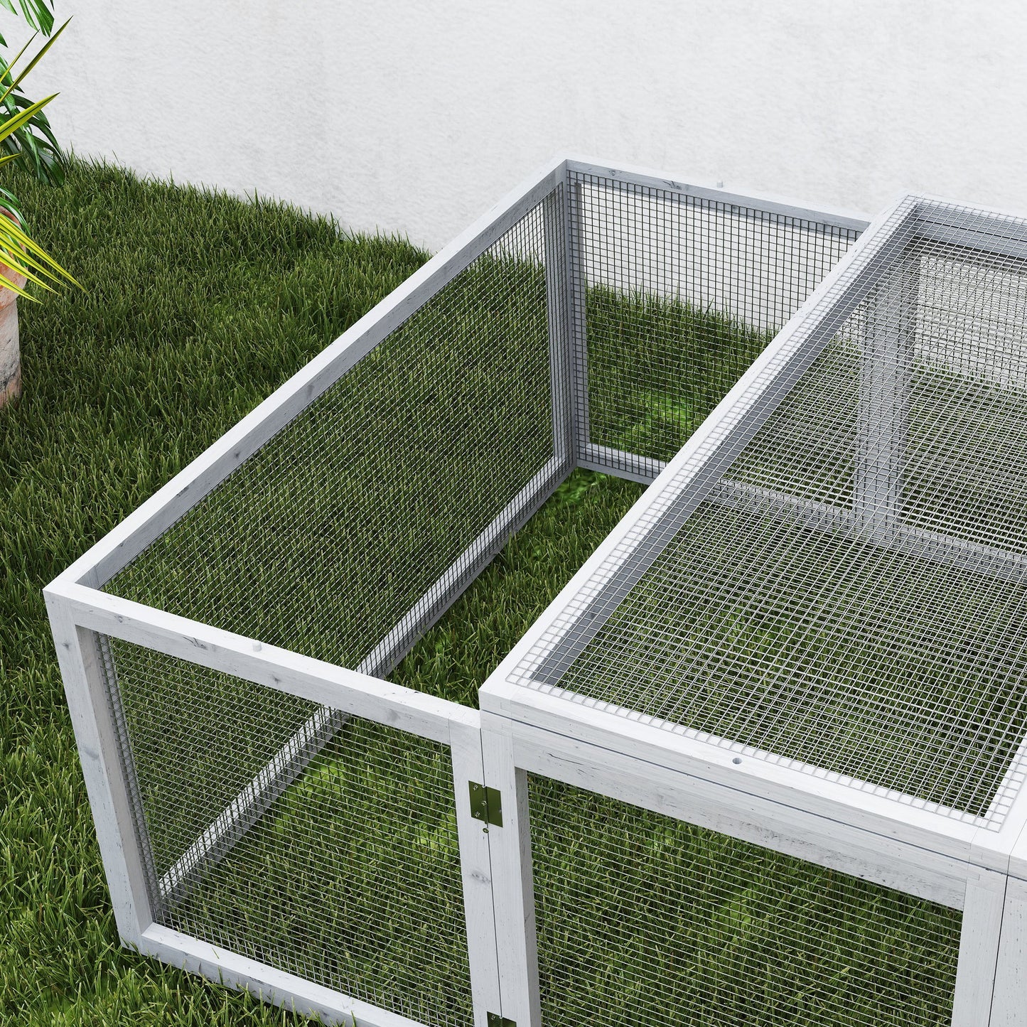 Caviahok – Knaagdierenhok – Buitenren – Dierenverblijf – Kooi – Vurenhouten Buitenverblijf – 181x100x48 cm – Waterafstotend & Weerbestendig