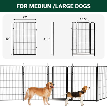 Hondenren – Hondenhek – Puppyren – Speelren – Metalen Ren – 8 Panelen – Inklapbaar – Stevig Staal – 5,49 Meter Lang – Geschikt Voor Grote Honden