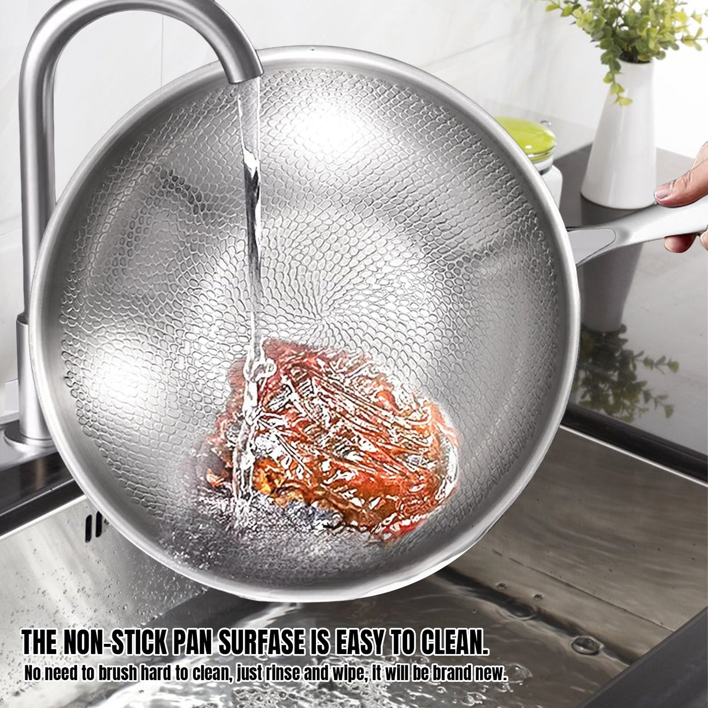 Titanium Koekenpan – Bakpan – Braadpan – Grillpan – Inductiepan – 26 cm – Krasbestendig – Geschikt Voor Alle Warmtebronnen