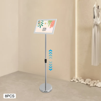 8pcs Adjustable Heavy-duty Base Sign Stand Floor-standing Stand, Adjustable Sign Stand Poster Stand with Aluminum Snap Opening Frame