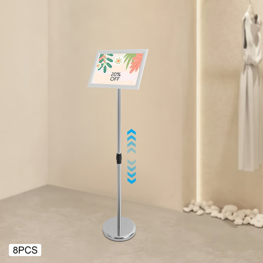 8pcs Adjustable Heavy-duty Base Sign Stand Floor-standing Stand, Adjustable Sign Stand Poster Stand with Aluminum Snap Opening Frame