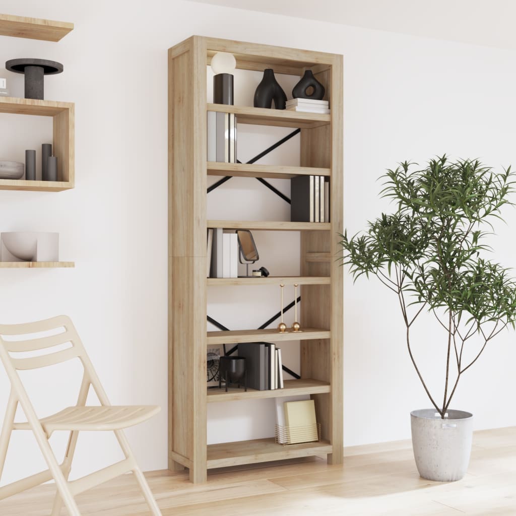 Boekenkast – Boekenkastje – Boekenrek – Vakkenkast – Stellingkast – Massief Acaciahout – 7 Open Planken