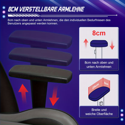 Ergonomische Gamingstoel – Bureaustoel – Gamestoel – Draaistoel – Kantelstoel – Variant Optie 3 – Kantelfunctie 170 Graden – Verstelbare Lendensteun en Hoofdsteun