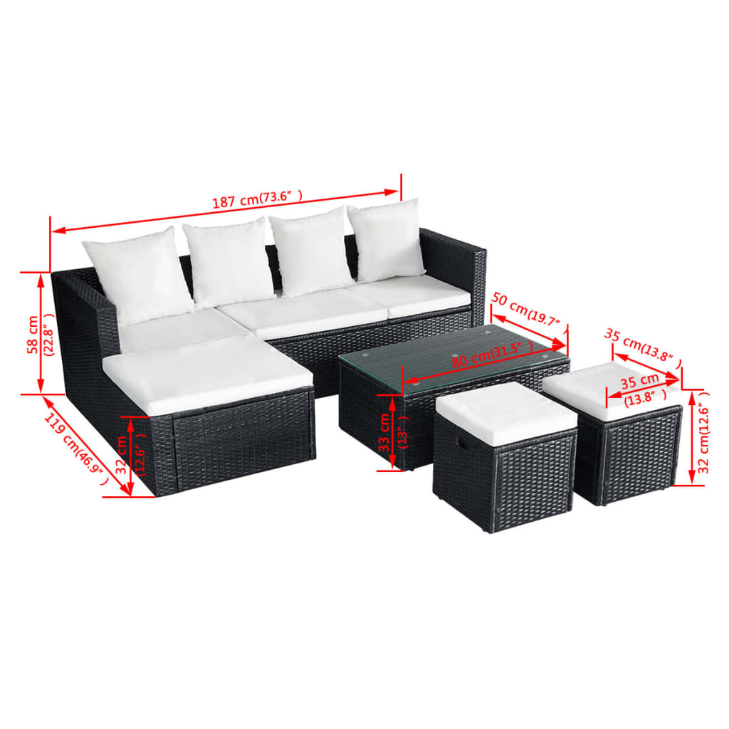Loungebank – Loungeset – Hoekbank – Bank – Tuinbank – Grijs – 4-delig – Weerbestendig PE-rattan – Verstelbare Hoek