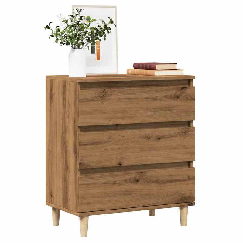Sideboard 60X35X70 Cm Bewerkt Wood Artisanaal Oakkleur Removable Storage Practical