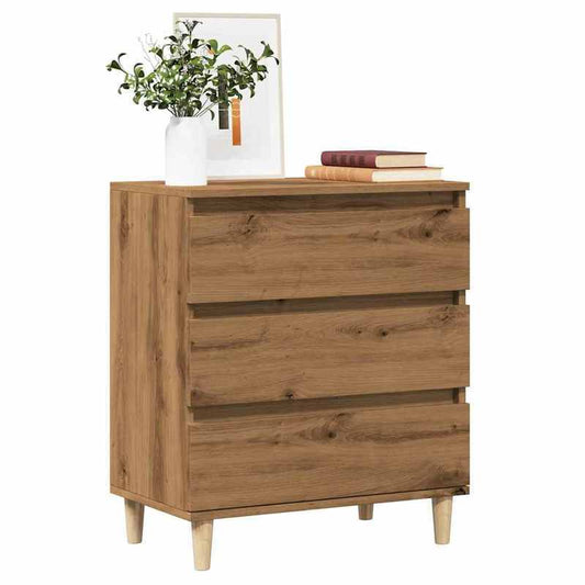 Sideboard 60X35X70 Cm Bewerkt Wood Artisanaal Oakkleur Removable Storage Practical