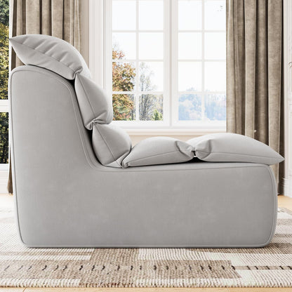 Adult Bean Bag Chair with High-Resilience Foam - Heavy-Duty Floor Sofa, Non-Slip Base & Easy Assembly, Grey Lounger for Reading, Gaming, for - Compatible with Hard Floors (Living Room, Bedroom)