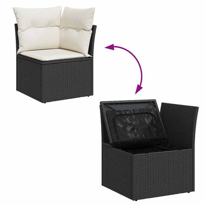 Tuinbank – Buitenbank – Loungeset – Tuinmeubel – Modulaire 2-zitsbank – Weerbestendig Polyrattan – Comfortabele Witte Kussens