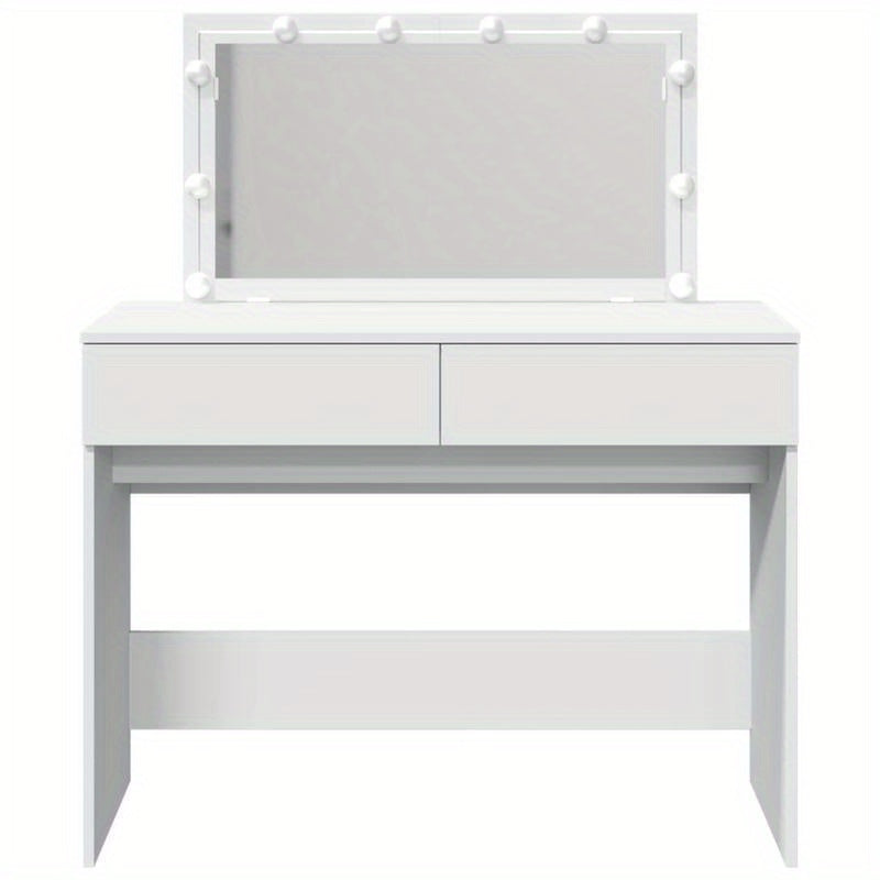 Kaptafel – Make-up Tafel – Cosmeticatafel – Schminktafel – Dressing Table – Wit – Houten Frame – Compact 100x40x120 cm – Geen Elektriciteit Nodig