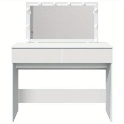 Kaptafel – Make-up Tafel – Cosmeticatafel – Schminktafel – Dressing Table – Wit – Houten Frame – Compact 100x40x120 cm – Geen Elektriciteit Nodig