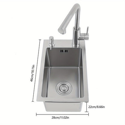 TOOL1SHOOO Polished Stainless Steel Kitchen Sink - Large Capacity, Easy Installation for Kitchens, Dining Rooms, Bars, Restaurants, Garages, Caravans, Mobile Food Preparation & Cleaning Equipment, Commercial Sinks