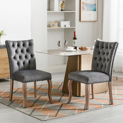 Eetkamerstoel – Dinerstoel – Keukenstoel – Woonkamerstoel – Stoel Met Deurklopper – Set Van 2 – Velvet Bekleding – Stevig Frame