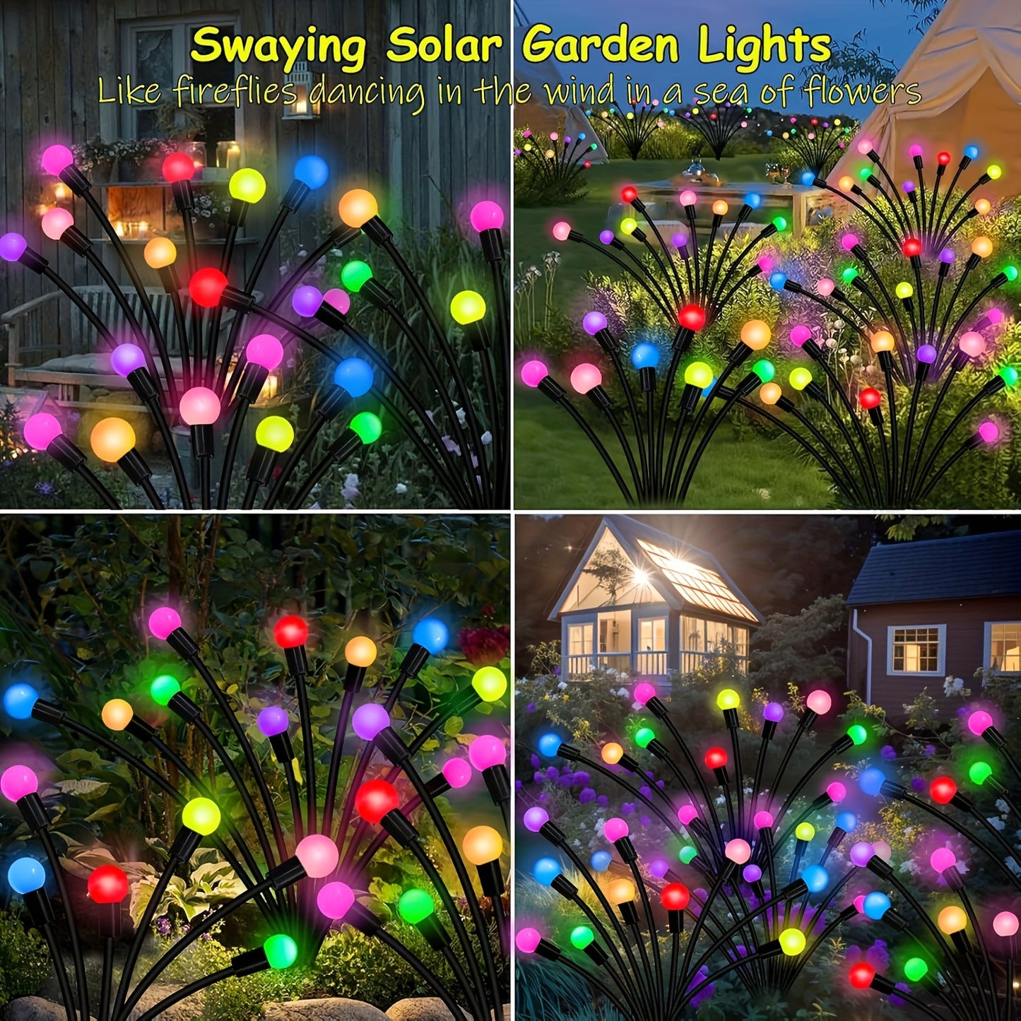 Solarlamp – Tuinlamp – Buitenlamp – Tuinverlichting – Solar Tuinverlichting – RGB Kleurverloop – 2500mAh Oplaadbare Batterij – Weerbestendig Metalen Design