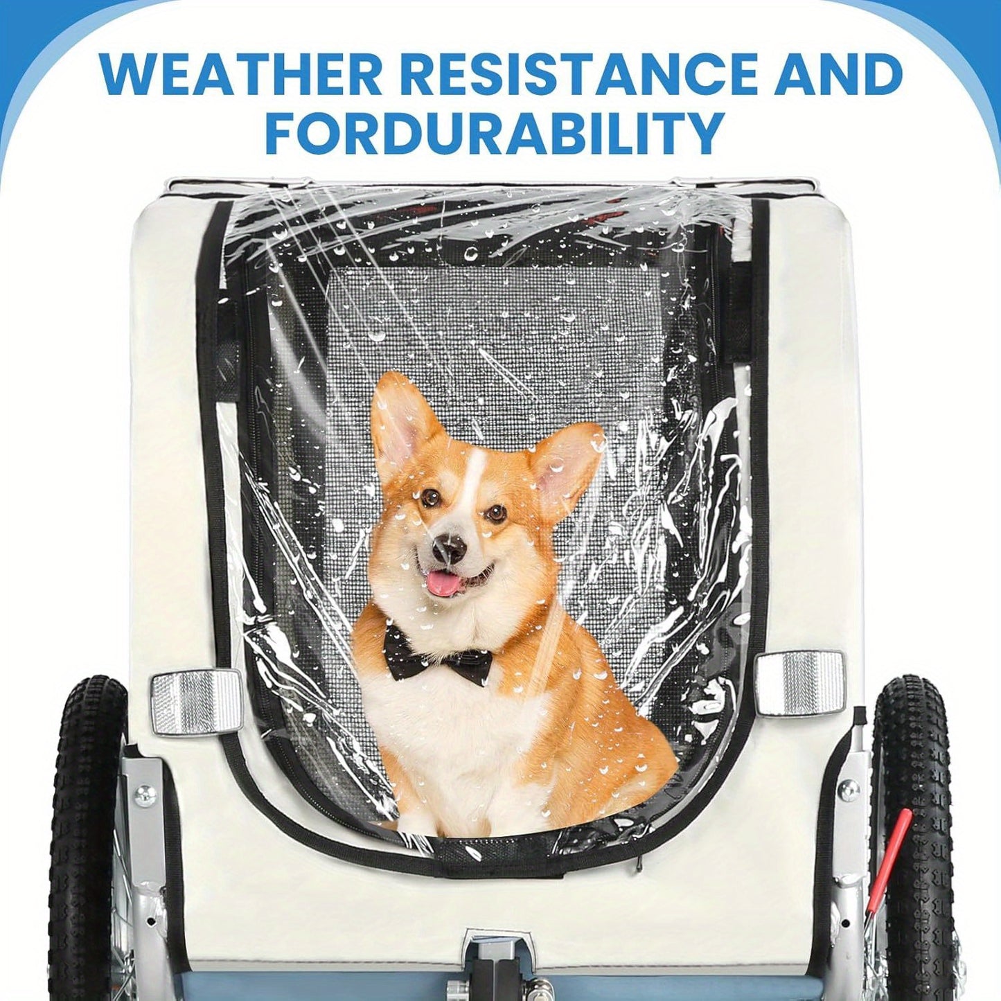 Hondenfietskar – Hondenkar – Fietskar – Hondenbuggy – Huisdierenwagen – 2-in-1 Opvouwbaar – Draagvermogen 30 kg