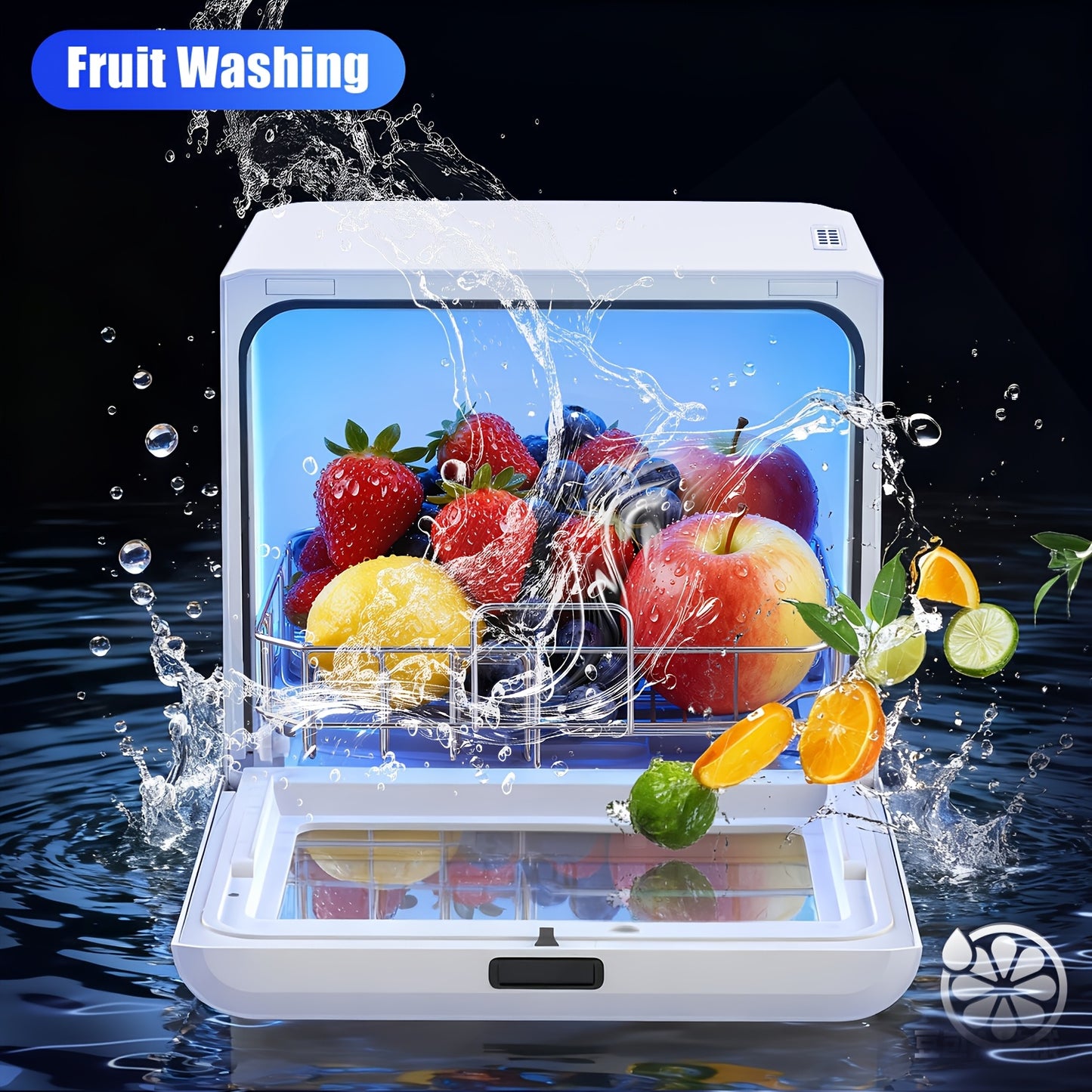 Draagbare Aanrechtvaatwasser – Mini Vaatwasser – Compacte Afwasmachine – Tafelmodel Vaatwasser – Mobiele Vaatwasser – 5-in-1 Wasprogramma’s – Zelfaanzuigend Water Systeem