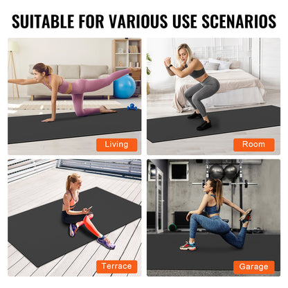 Fitnessmat – Yogamat – Trainingsmat – Pilatesmat – Gymmat – Groot Formaat 305x183 cm – Antislip PVC Dicht 7 mm Dikte