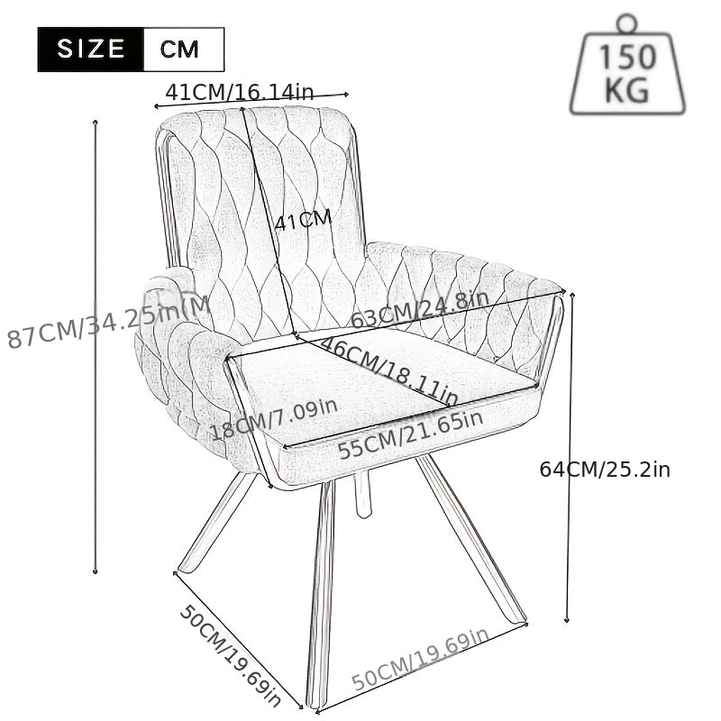 Eetkamerstoel – Stoel – Zitten – Hocker – Kruk – Modern Grijs met Gouden Accenten – Comfortabele Katoenen Vulling – Onderhoudsvriendelijk Zonder Hout