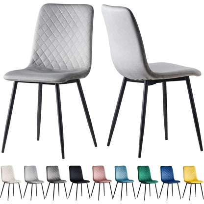 Eetkamerstoel – Stoel – Design Stoel – Velours Stoel – Lexi Stoel – Set Van 4 – Met Metalen Poten – Ergonomisch Comfort
