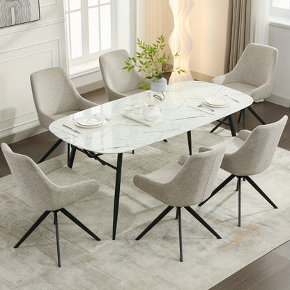 Eetkamerstoel – Kuipstoel – Draaistoel – Keukenstoel – Stoel – 360 Graden Draaibaar – Metalen Frame – Gestoffeerd Comfort – Set Van 2 – Groen
