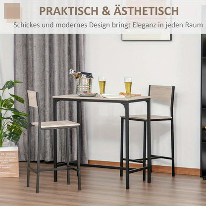 Barset – Bartafel En Krukken – Barmeubel – Bistroset – Pub Meubilair – Compact En Duurzaam – Hoogwaardige Hout-Metaal Mix