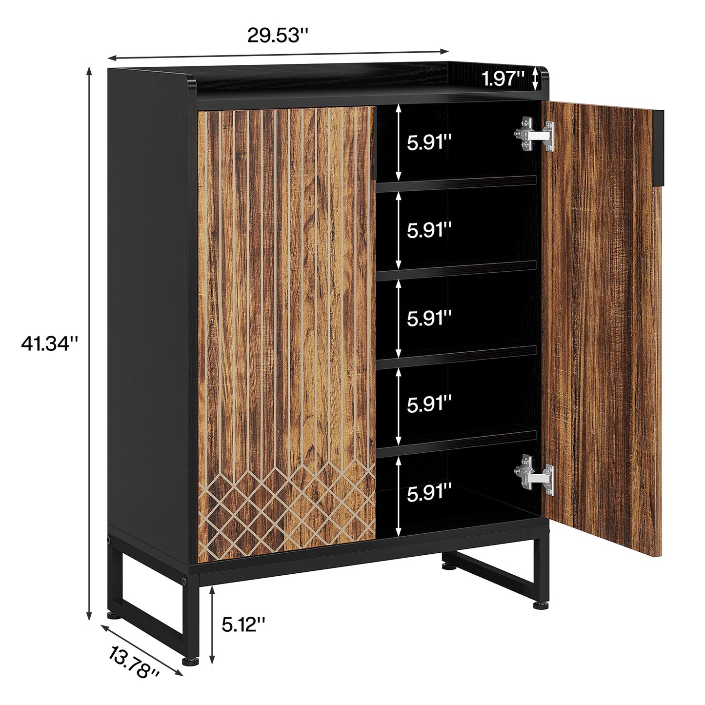 Schoenenkast – Schoenenrek – Schoenopberger – Schoenmeubel – Schoenendecoratie – 25 Paar Capaciteit – Stevig Houten Frame