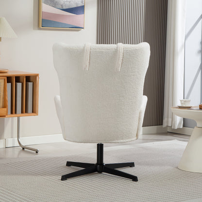 Draaifauteuil – Fauteuil – Lounge Fauteuil – Relaxstoel – Zithoekstoel – Sherpa Fleece Bekleding – 360° Draaibaar Metalen Onderstel – Max 120 kg