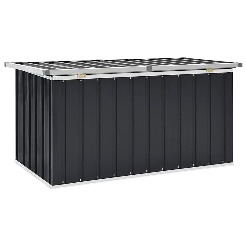 Grote Tuinopslagbox – Tuinkist – Opbergbox – Buitenkist – Tuinbak – Antraciet – Stevig Gegalvaniseerd Staal – Weerbestendig & Ruim 129x67x65 cm