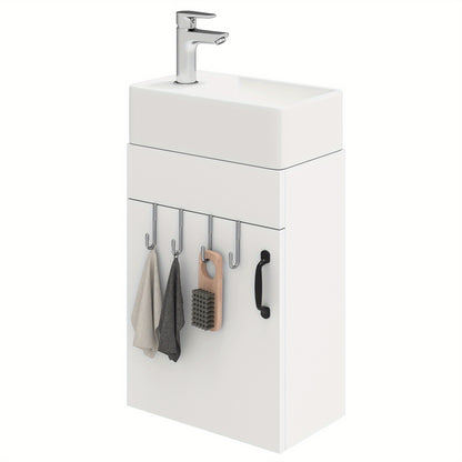 Wastafelmeubel – Badkamermeubel – Opbergkast – Wastafelkast – Toiletkast – Compact Ontwerp – Keramische Wastafel Zonder Kraan