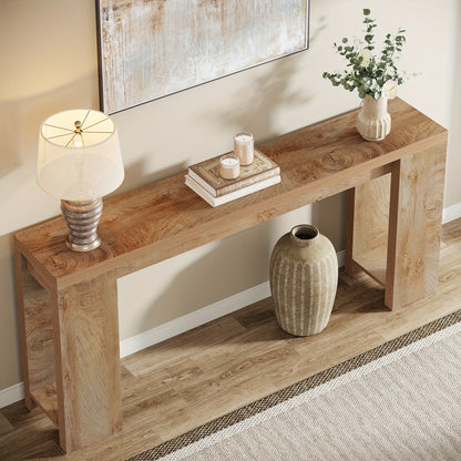 Sidetable – Consoletafel – Wandtafel – Haltafel – Bijzettafel – Houten Farmhouse Stijl – Compact 160x29,5x85 cm – Licht Eiken Bruin