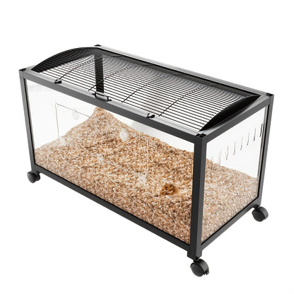 Kleine Dierenkooi – Hamsterkooi – Knaagdierkooi – Caviakooi – Gerbilkooi – Wit – Duurzaam Acryl – Verplaatsbaar Met Wieltjes