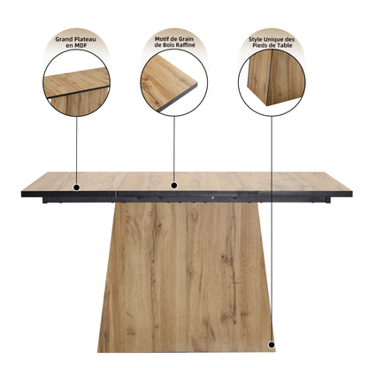 Eettafel – Keukentafel – Tafel – Barmeubel – Bamboetafel – Rechthoekig – Natuurlijk Bamboe – Stevig Zwart A-Frame Onderstel