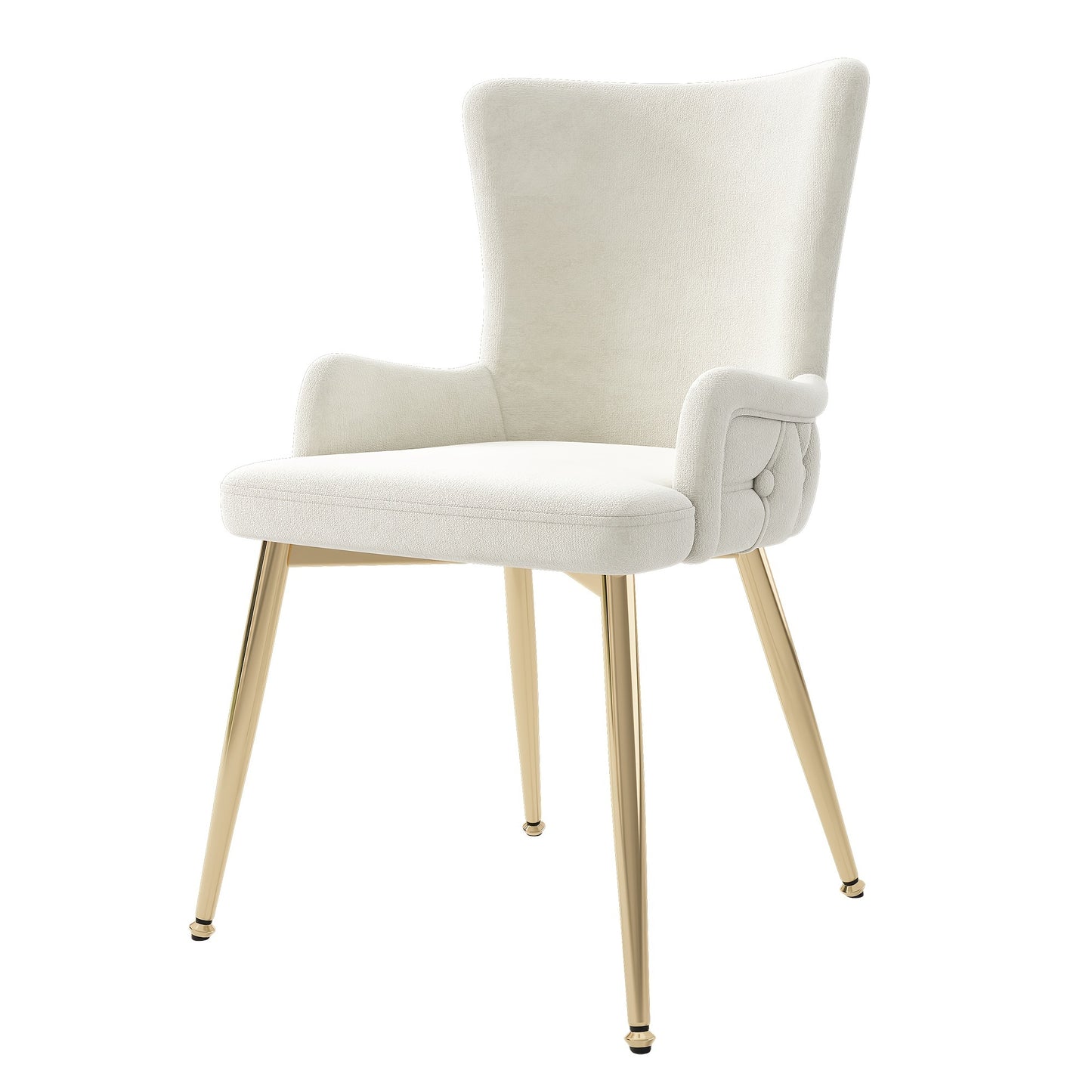 Eetkamerstoel – Stoel – Kuipstoel – Loungestoel – Designstoel – Set Van 4 – Fluwelen Bekleding – Gouden Metalen Poten
